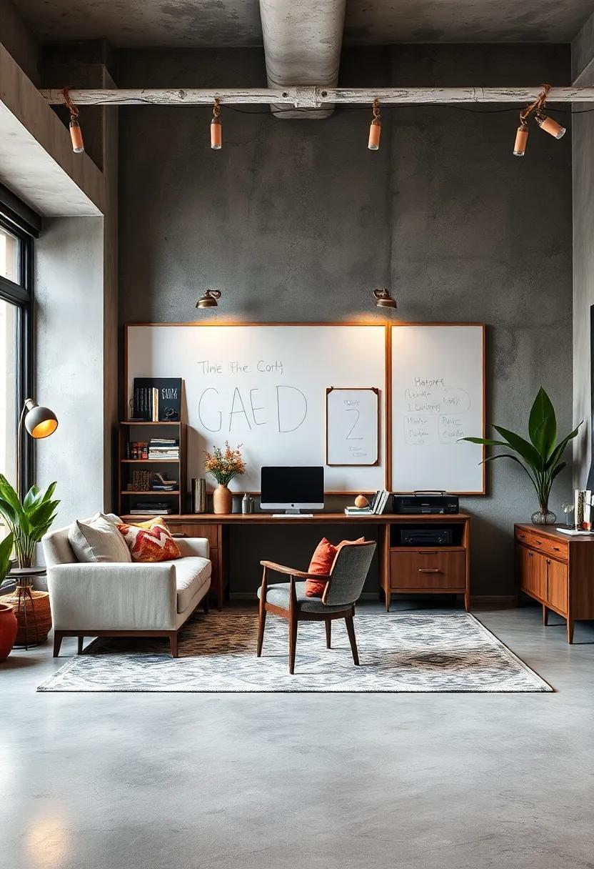Incorporate a Whiteboard or Chalkboard: Use these versatile surfaces for brainstorming, jotting down ideas, and tracking goals in⁢ a creative manner