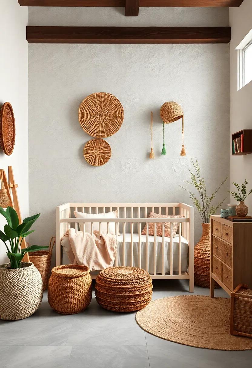 Earthy‌ Accents: Use woven baskets and dark wooden accents ⁤to add⁣ an organic feel that complements ⁢the overall theme