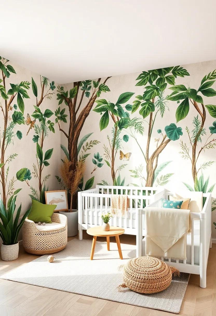 Nature-inspired Wallpaper: Select⁢ wallpaper featuring ⁣leaves, florals,‌ or forest⁤ scenes for a⁢ seamlessly⁤ immersive nature environment