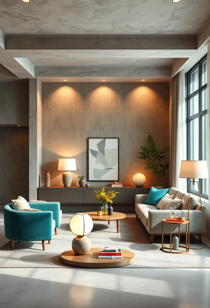 Select table lamps with geometric shapes for a modern touch that still⁣ feels approachable and warm