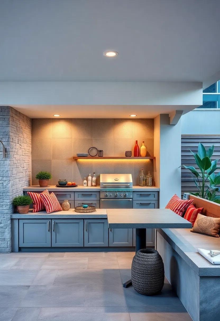 Built-In Storage: Incorporate⁣ cabinets and ⁢drawers into your bench ‌design⁢ for easy access to ⁤grilling tools and outdoor dining essentials