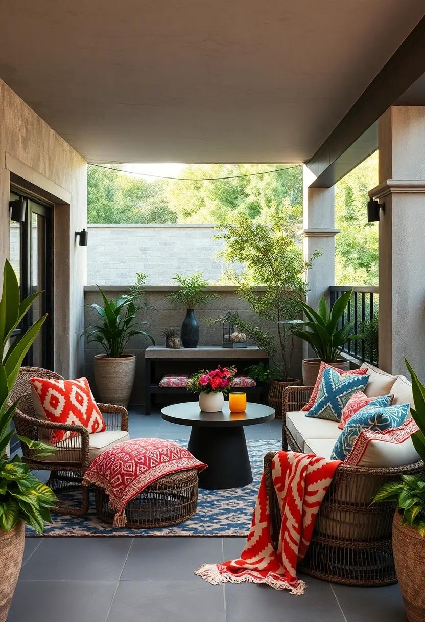 Choose prints that ​pop: ⁣Opt for vibrant geometric or ‍abstract patterns to serve as a⁣ focal point‍ for​ your outdoor decor scheme