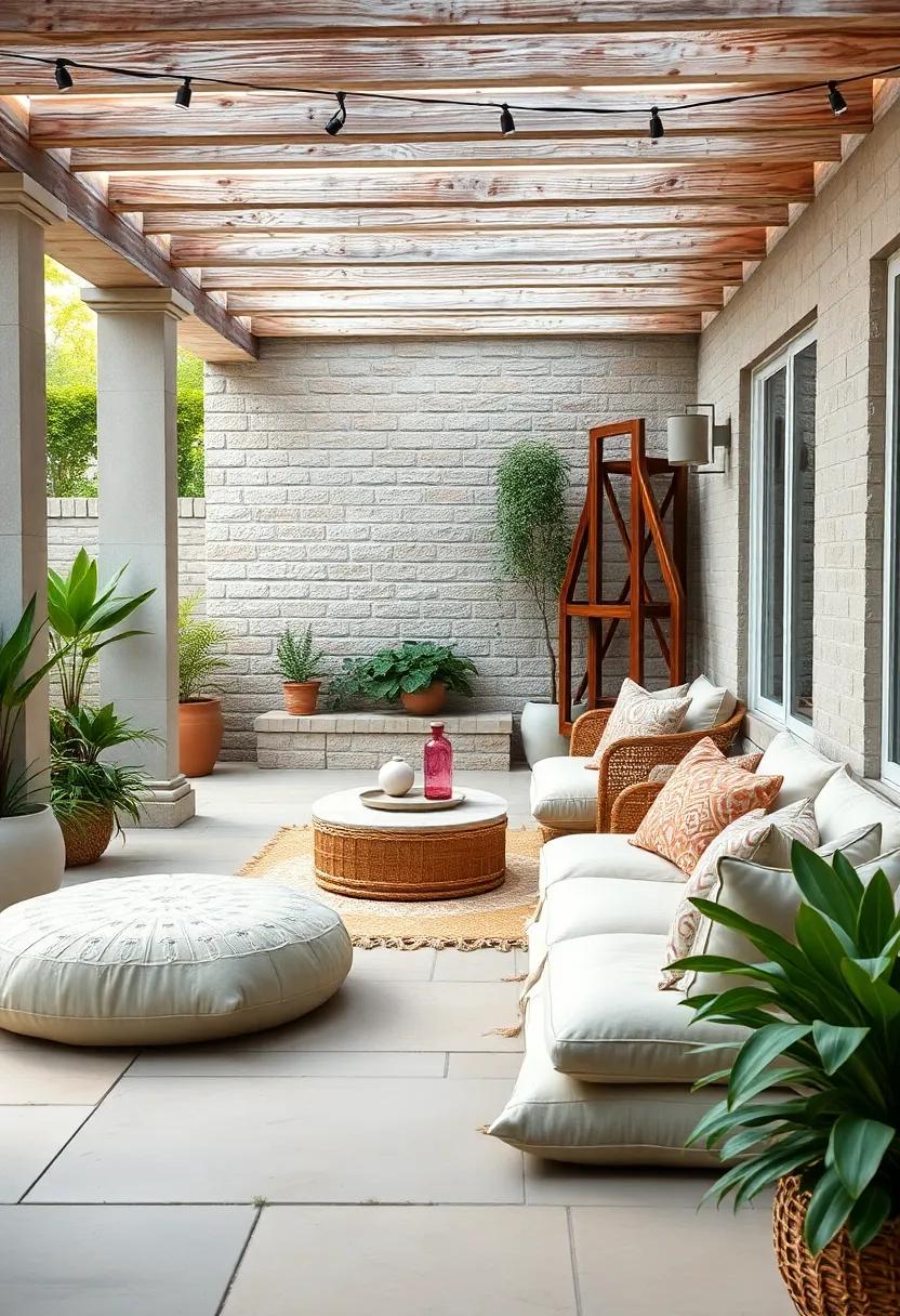 Elevate your seating: Use ​oversized floor cushions or poufs to create a relaxed, bohemian vibe that encourages lounging⁤ and ⁤socializing