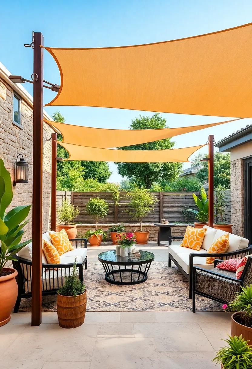 Frame your patio area with artistic poles to ⁢support your shade sails, ⁢bringing an architectural element ‍to your outdoor design