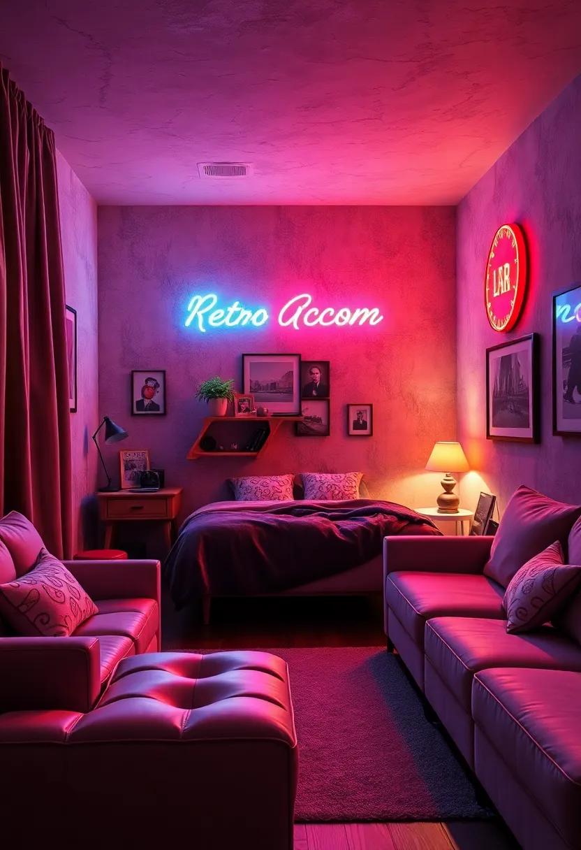 Neon accents: Add neon lights or signs⁤ to ​your room ⁣for a retro-themed night ambiance that channels​ the energy ⁢of⁢ '80s and ⁢'90s nightlife