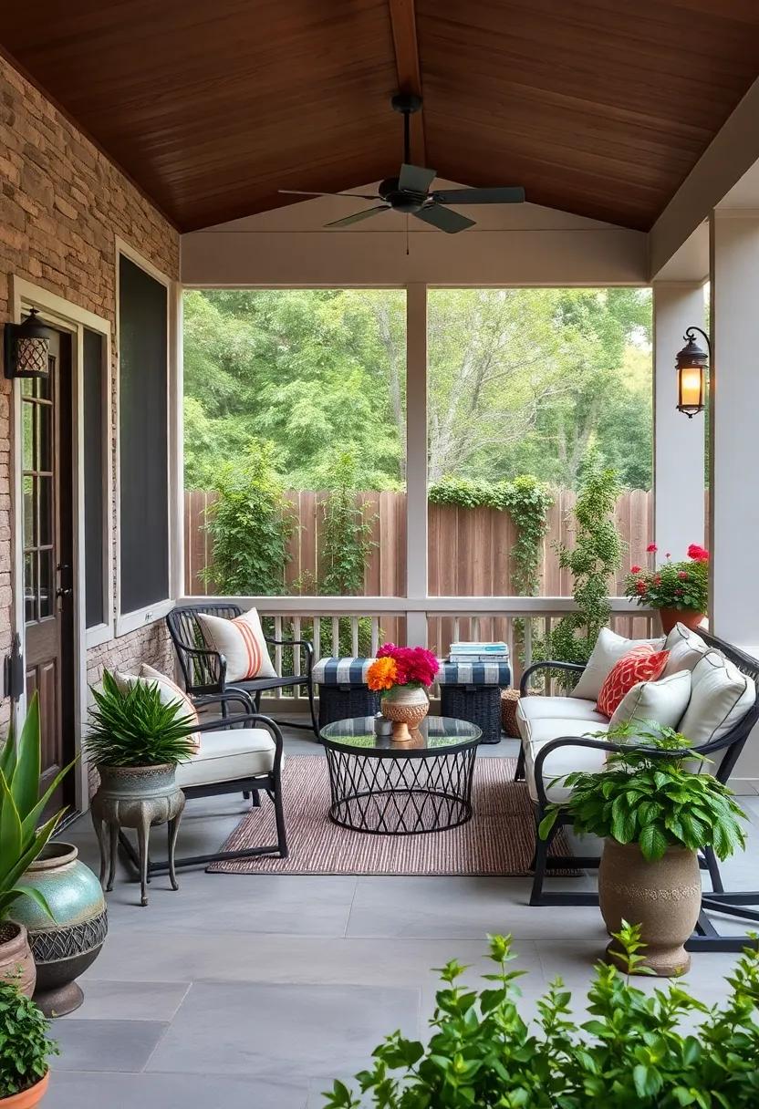 Metal Garden‍ Accents: ⁤Incorporate metal garden accents in the form of sculptures or planters ⁤to infuse your porch⁣ with ⁢character