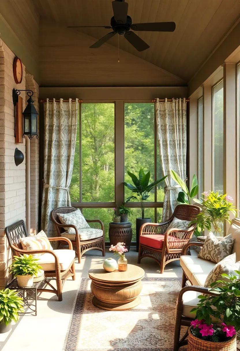Paisley Curtains: Frame your screened ⁣windows⁤ with ​flowing paisley curtains that ⁢flutter in the breeze, adding a ​romantic vibe