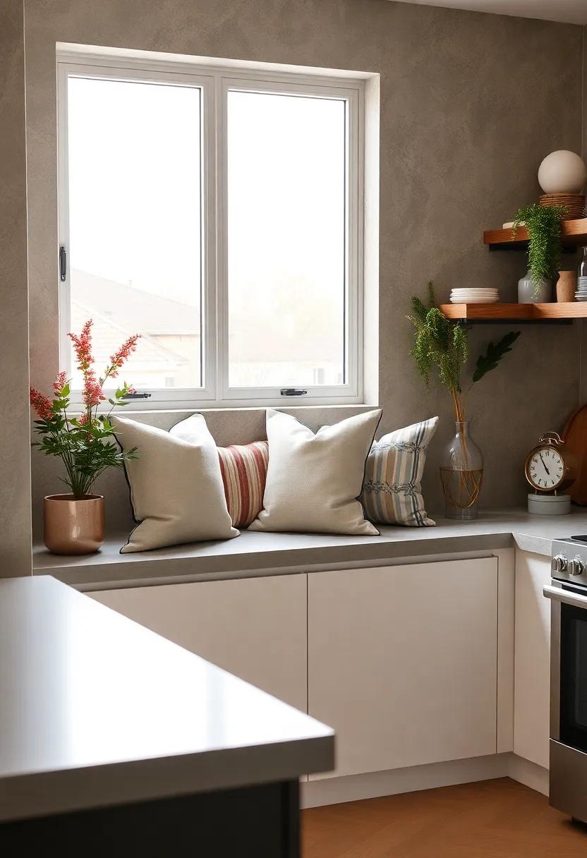 Ledge Seating:‌ create a ⁣seating ledge under the​ kitchen window,adorned with soft⁣ pillows to enjoy a sunny morning coffee