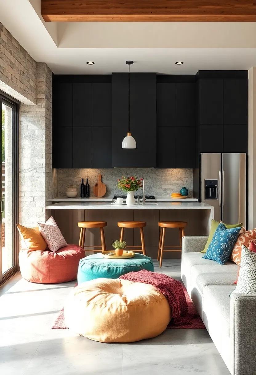 Oversized Poufs: incorporate oversized poufs for a relaxed,informal seating alternative that can easily be moved around as⁤ needed