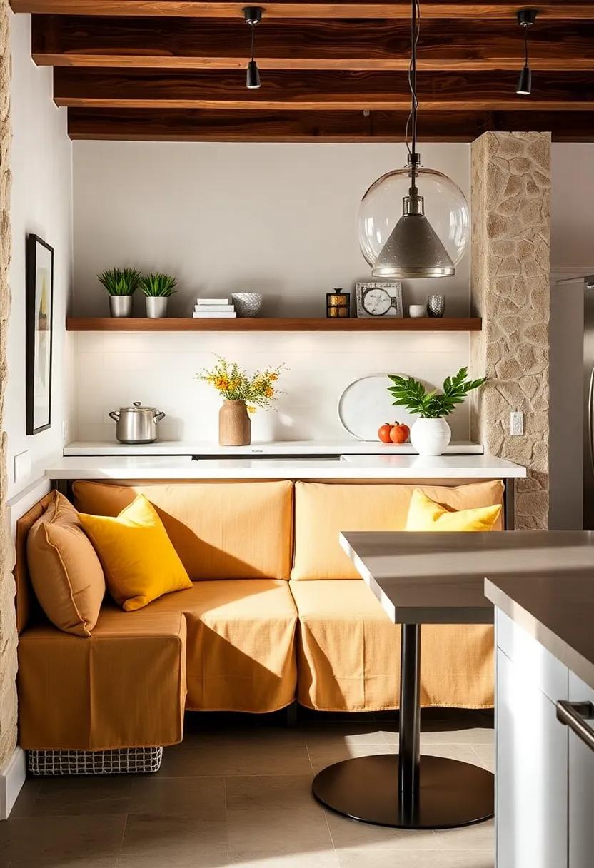 Textile-Encased ​Benches: Wrap a⁤ simple bench in striking fabrics‍ to‌ add‍ a‌ splash⁢ of color and comfort, enhancing the charm of your kitchen