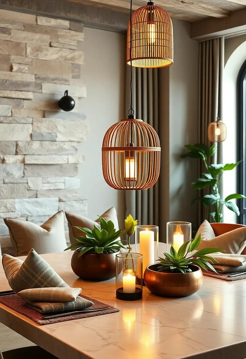 Bamboo Chandelier‍ with a Modern Twist​ – ⁢A⁤ statement piece ⁢for dining areas,⁤ this ‍chandelier marries contemporary⁣ design with sustainable materials