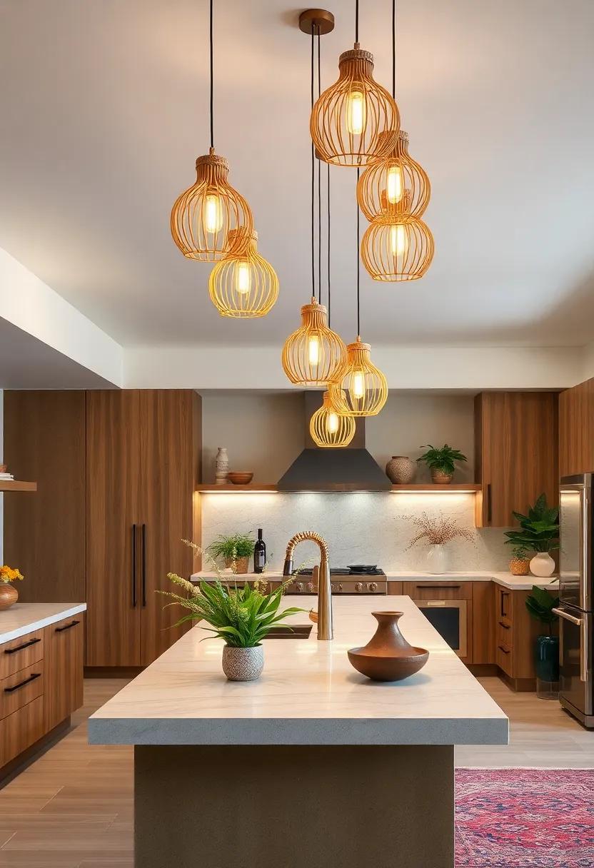 Clustered Bamboo Hanging Lights –‌ Group these playful fixtures together for ⁣a dramatic⁣ and dynamic ⁤centerpiece above your kitchen island