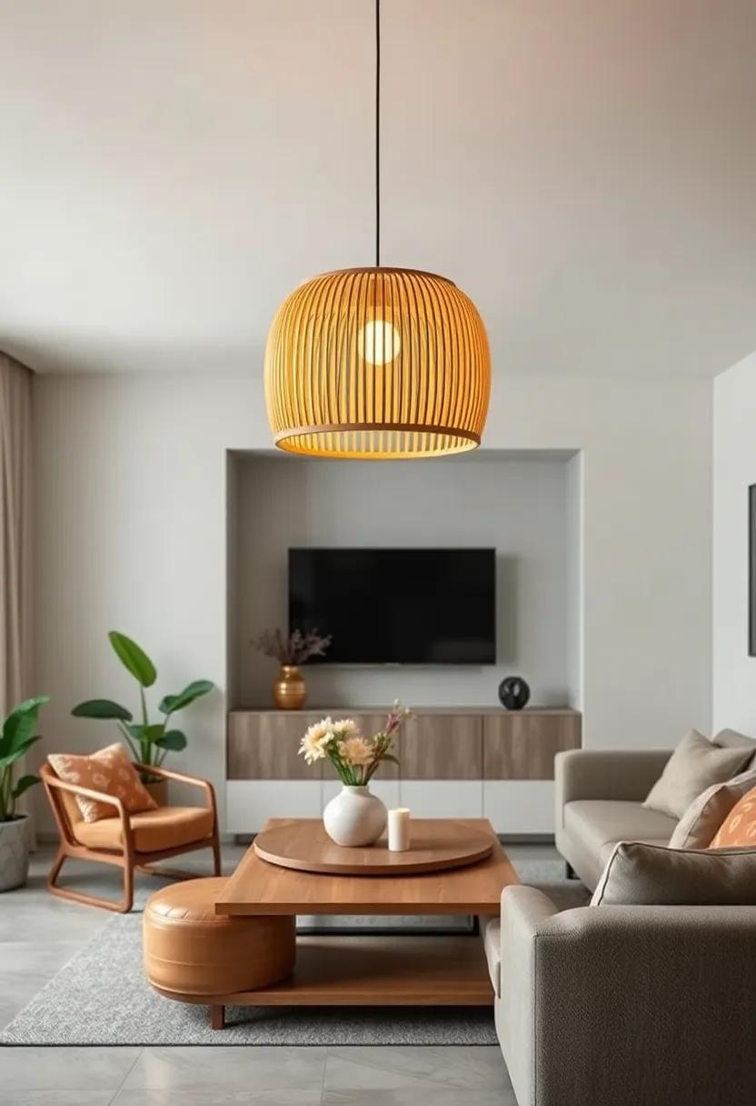 Minimalist⁤ Bamboo Pendant ⁣Light – This‍ sleek ⁤design​ adds a ⁣touch ⁤of‍ simplicity while illuminating your home with ⁣a warm glow