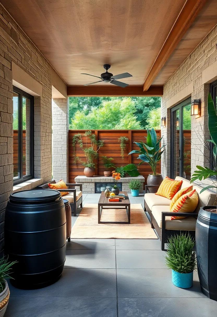 Creating Outdoor Living Spaces: Incorporating Rain Barrels ​into Patios