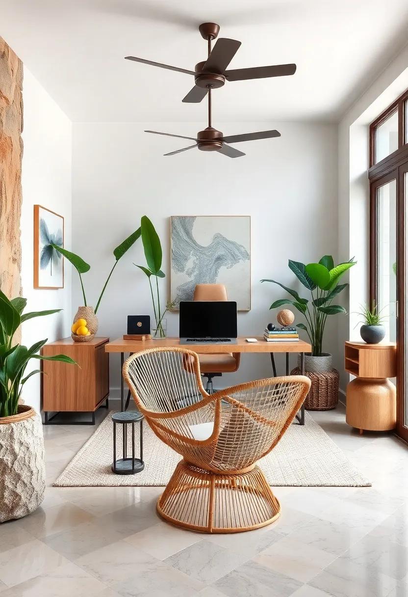 Personalized Paradise:‌ Explore a uniquely curated‍ office where a custom rattan ⁤chair⁣ reflects the owner's personality, proving that your workspace can be a true expression​ of self