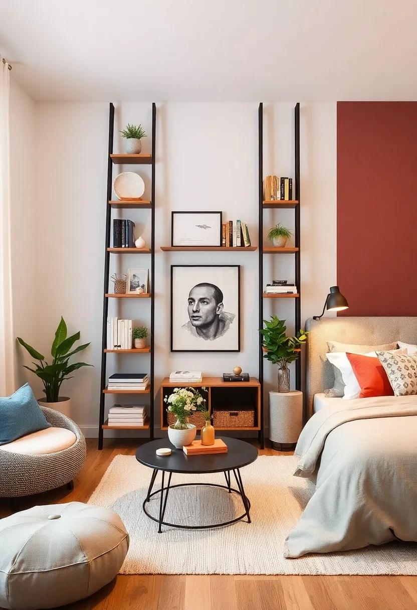 Ladder Shelves: Incorporate a⁢ stylish ladder shelf system⁣ for‍ a trendy way ‍to display decor and store⁤ books,demonstrating vertical design charm in your space