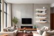27 Stunning Ideas for Decorating Your Living Room with White Floating Shelves
