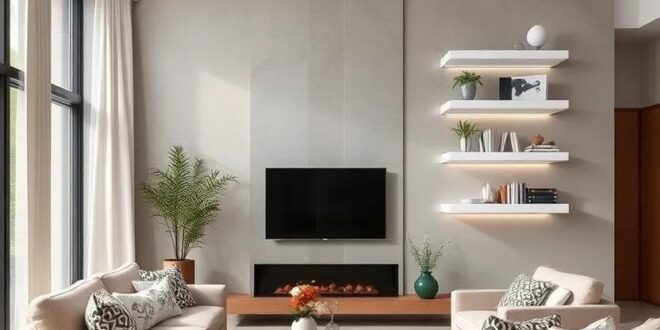 27 Stunning Ideas for Decorating Your Living Room with White Floating Shelves