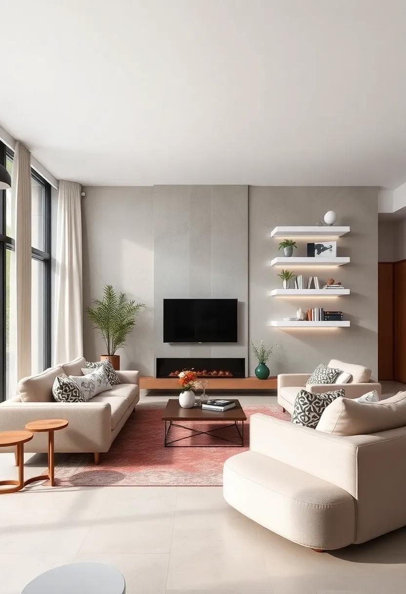 27 Stunning Ideas for Decorating Your Living Room with White Floating Shelves