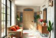 29 Charming Grandmillennial Entryways Adorned with Floral Rugs for a Timeless Touch