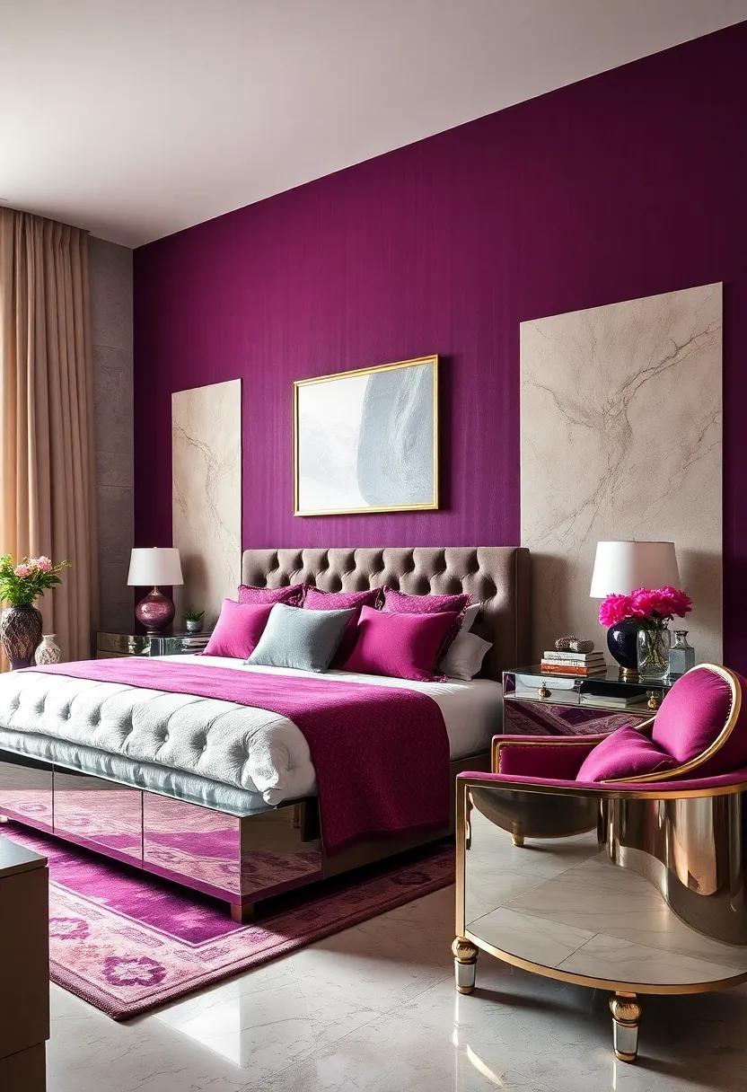 Revel in ⁢the nostalgic allure of deep jewel tones​ accentuated by elegant mirrored ​furnishings that create a harmonious balance between opulence⁤ and ⁣comfort