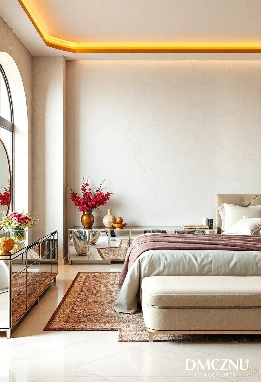 Celebrate craftsmanship ⁣by incorporating handmade Art Deco‌ pieces‍ alongside modern mirrored designs, establishing character⁤ and uniqueness in your‍ bedroom