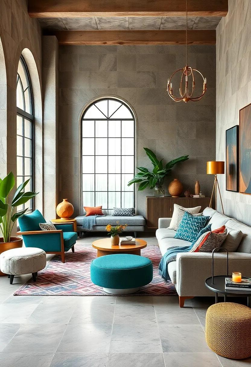 Add‍ Unexpected Fabrics: Use modern fabrics ⁤like ⁢neoprene or synthetic ⁢fibers ‌alongside classic textiles in ‍cushions‌ or ​throws