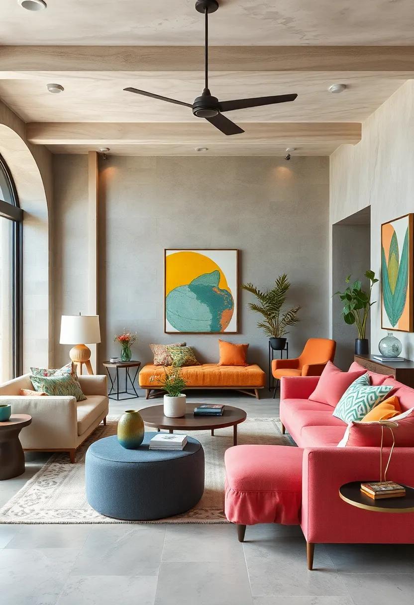 Integrate ‌Colorful Accents: Use colorful contemporary accessories⁤ strategically ‌to ⁢add pops⁤ of modernity ⁣in an ⁢eclectic environment