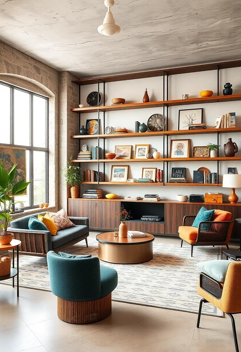 Showcase Vintage⁣ with Modern Shelving: ​use sleek modern shelves to showcase eclectic collections, ensuring that both styles complement one another
