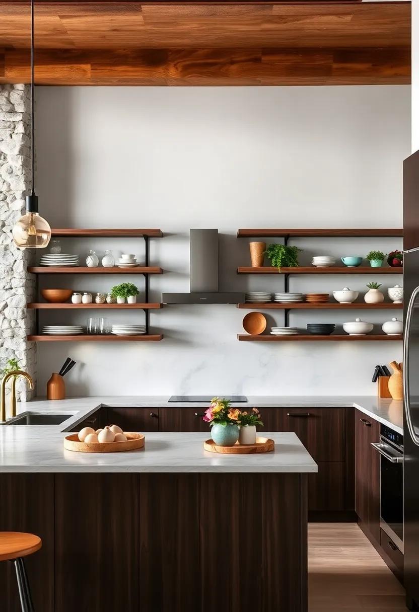 Chic Open Shelving: Combine espresso cabinets with open shelving for an airy look that ⁤showcases your favorite kitchenware while maintaining an organized aesthetic