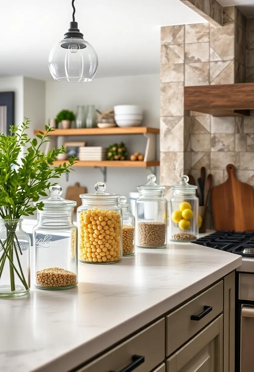 Vintage Glass ​Jars: Use antique glass‌ jars ⁣to store pasta, grains, or spices. Their timeless appeal adds a rustic charm while keeping your essentials organized