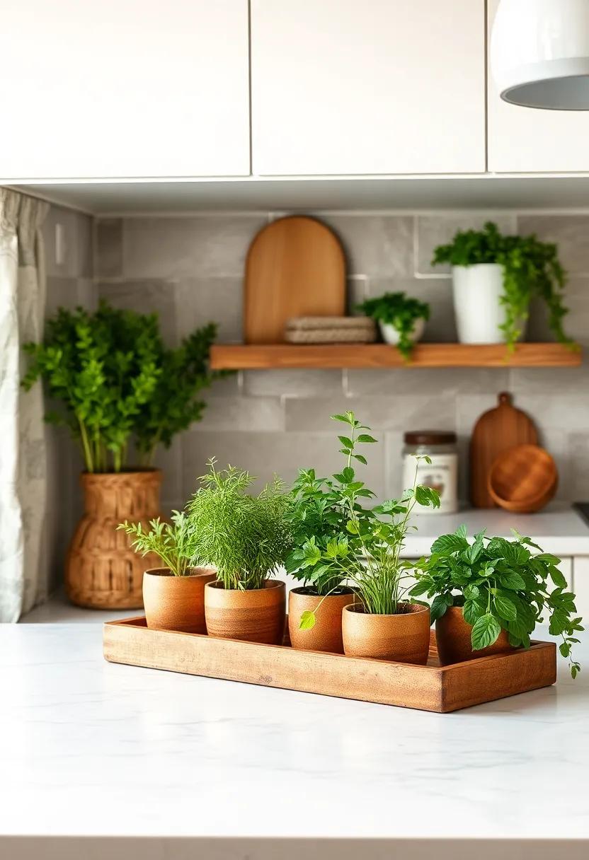 herb Garden: Create⁢ a mini indoor herb garden using small pots on the counter. Fresh⁢ herbs not only provide flavor but ⁣also ‍bring vibrant greenery to your kitchen