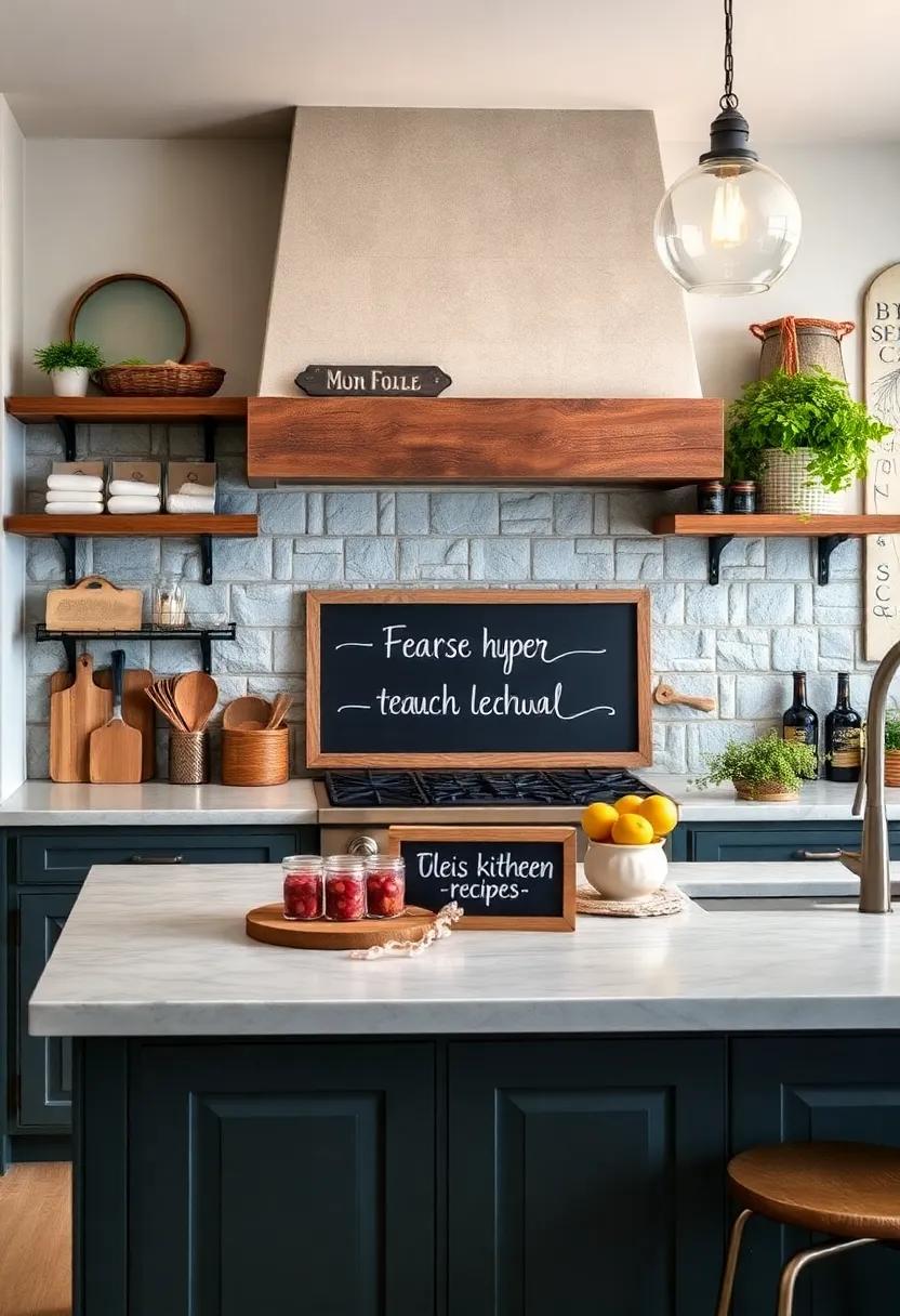 Chalkboard ⁢Signage: Add a⁤ small ⁢chalkboard ⁤sign for labeling or sharing recipes. This simple touch brings a cozy,​ personal element to your kitchen decor