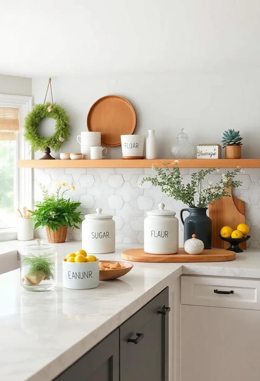 Farmhouse-Style Canisters: Choose ceramic or metal canisters ⁣with a farmhouse ​finish⁤ for storing sugar,‌ flour, and coffee. Their aesthetic complements the ‌overall theme beautifully