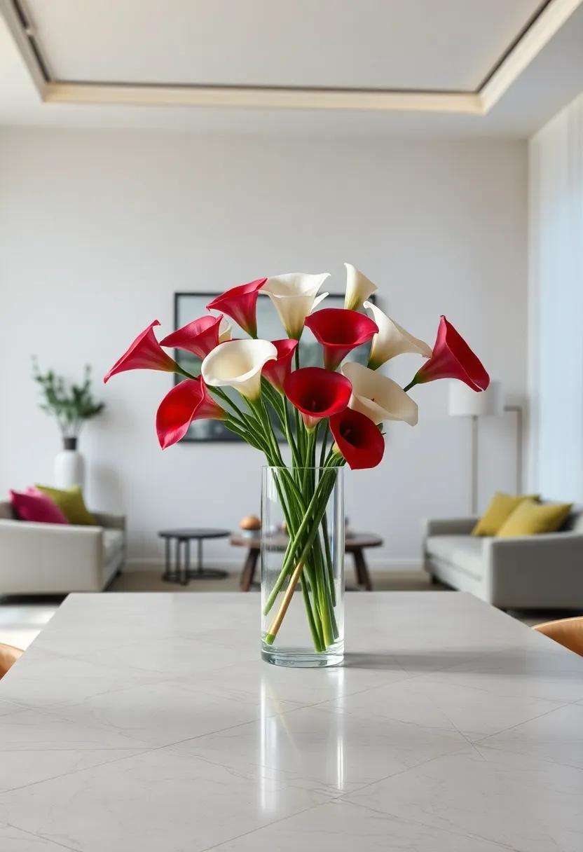 Statement ‍Calla Lilies: Show off ⁣striking calla lilies in a ​tall, ‌modern ⁣vase, making a bold, sculptural⁣ statement that draws the ‌eye