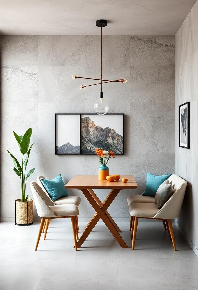 The Wall-Mounted Fold-Down Table ‌– Ideal for ⁤studio apartments, this wall-mounted‍ solution allows you to pull down a table from the wall⁢ when‍ it's time to eat, and simply fold it back up ‌when done