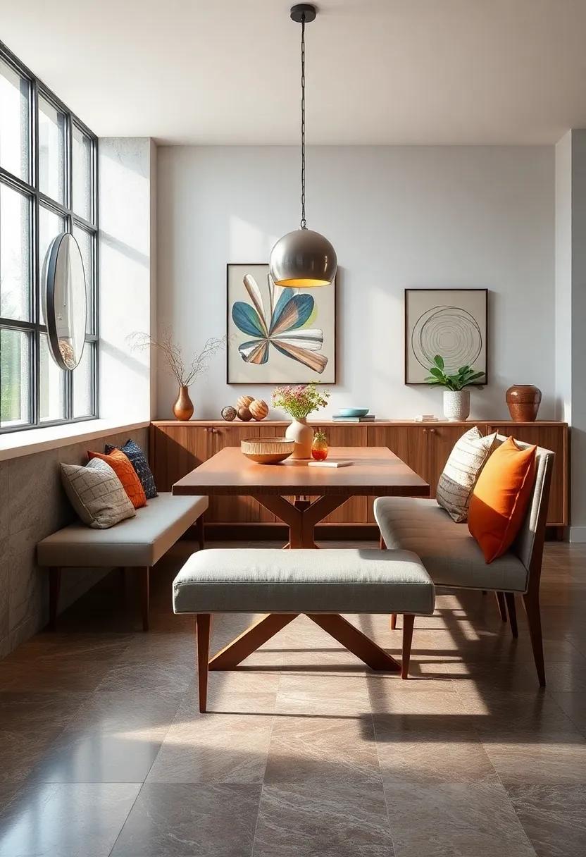 The Extendable Dining ‍Bench – Featuring a foldable design, this bench can be ⁣extended to‌ create additional seating​ while⁢ complementing any modern dining table