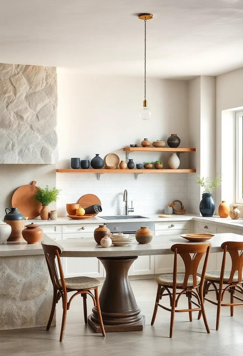 Handmade Ceramics: Curate a collection of handmade pottery to serve as decorative ‌elements and functional‌ dishware