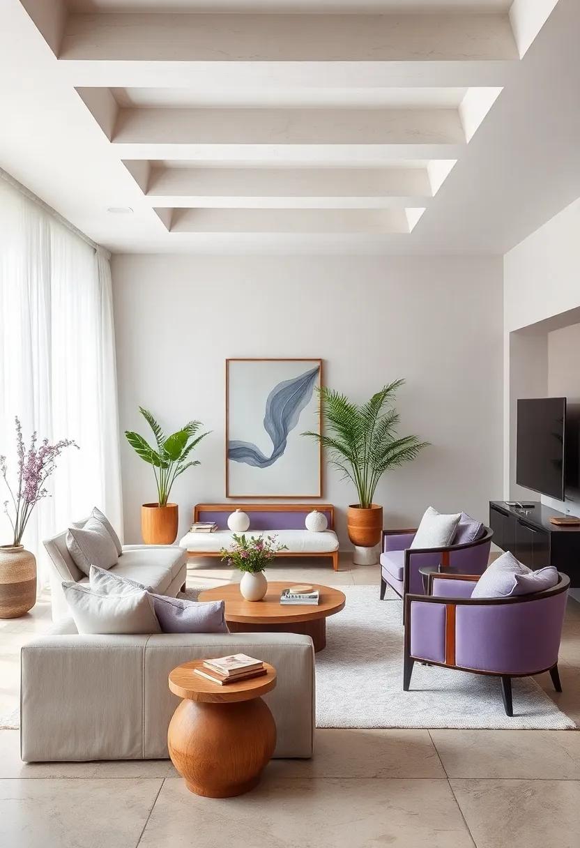 Mix with ​Natural elements: pair your lavender and white palette with natural materials such​ as wood, stone,⁣ and‌ greenery ‌for a tranquil and grounded aesthetic