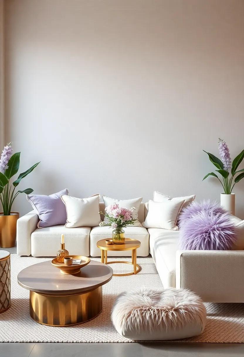 Layer Textures with Throw Pillows:⁣ Mix and match lavender and white throw pillows in various fabrics like ‌silk and faux fur for a ‍cozy yet elegant look