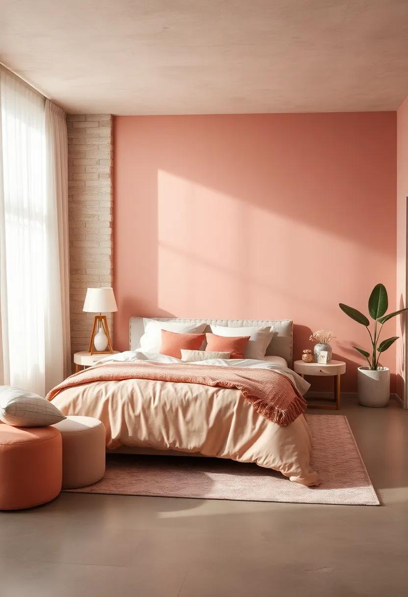 Coral Blush: Merging ​a gentle peach and pink, coral blush‌ is uplifting‍ and warm,​ turning any bedroom into a joyful haven