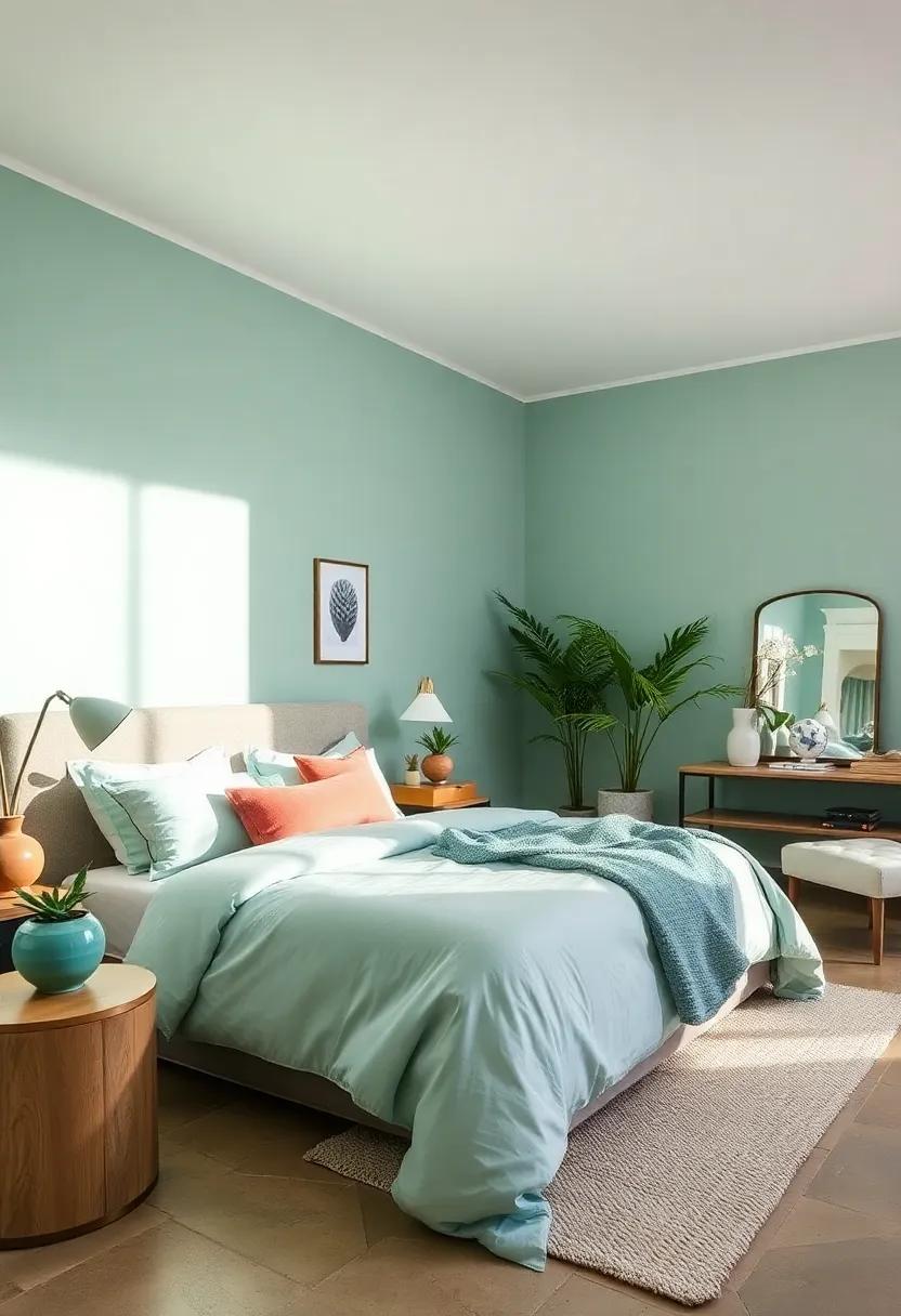Seafoam Green: With its cool and refreshing undertones, seafoam green brings a‌ sense of calm reminiscent of the ocean, making your bedroom feel like a peaceful retreat