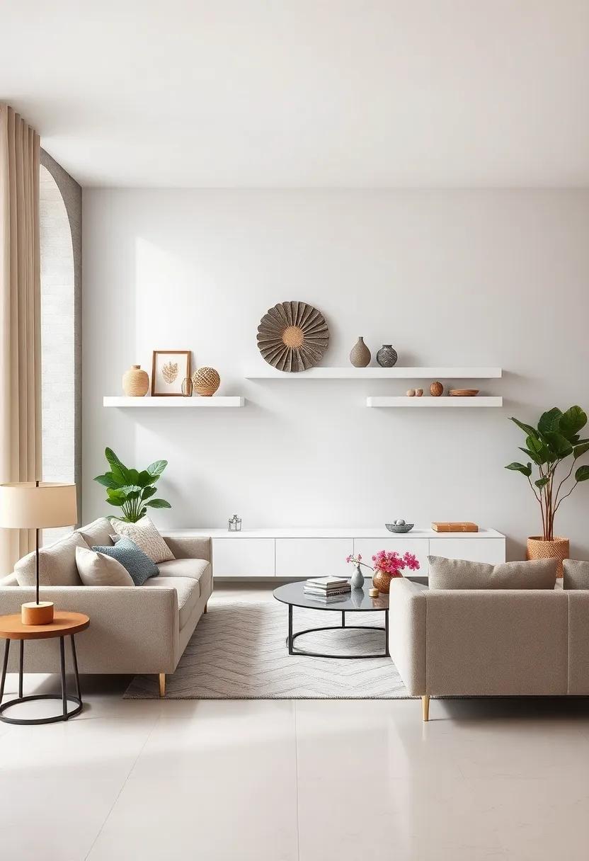Embrace​ Minimalism:‍ Keep it simple by styling your white floating shelves​ with a few​ choice decor pieces that embody the minimalist philosophy