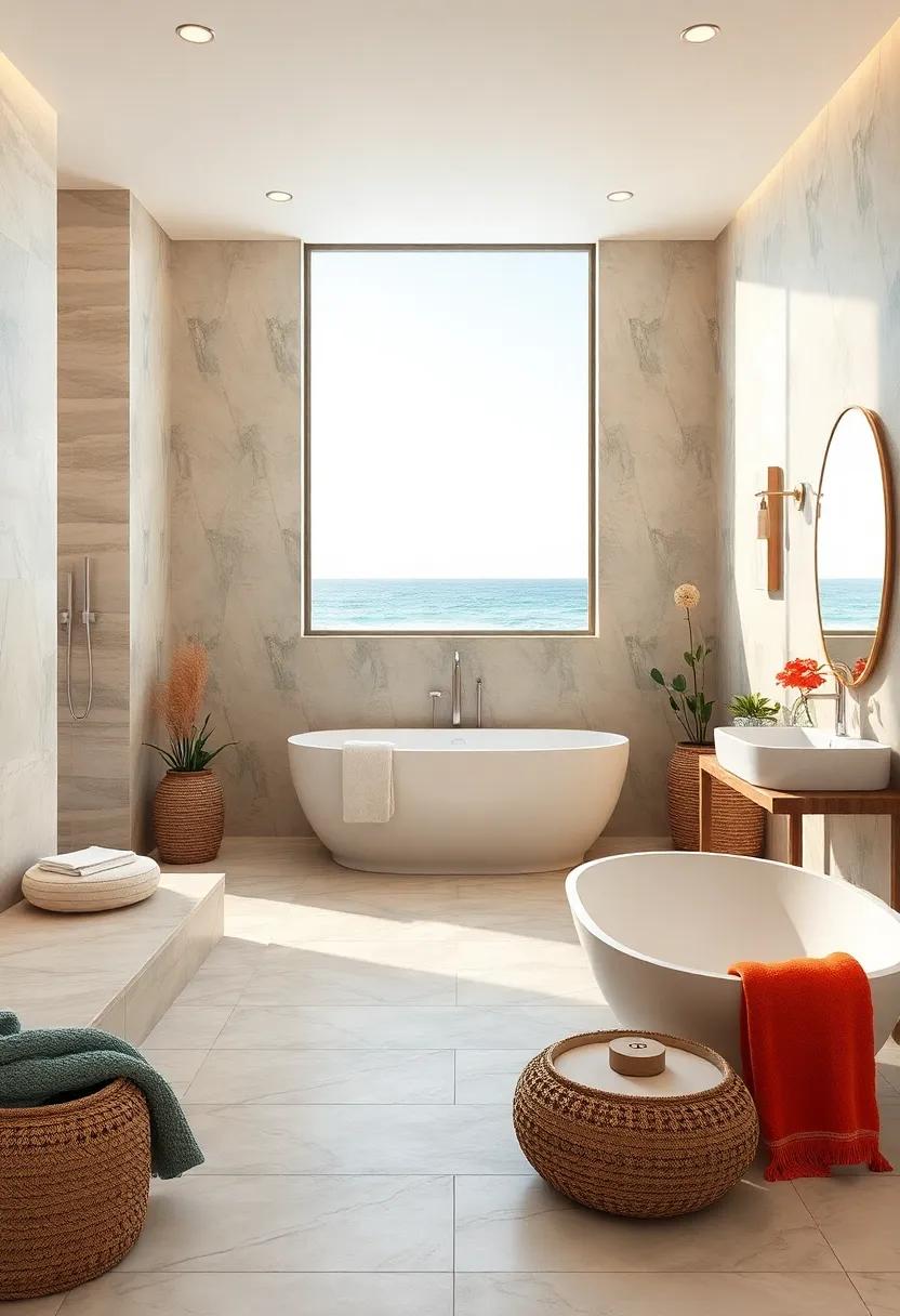 Focus on relaxation with spa-Like ⁢Bathrooms: Design a ​bathroom with ocean-inspired tiles,soaking tubs,and ‍plush towels to ⁣create a ⁢tranquil escape reminiscent of a seaside resort