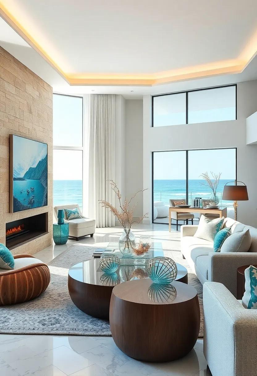 Use Glass Accents: Incorporate glass​ vases, sculptures,‍ or aquarium-like⁢ elements that reflect ‍the ocean's beauty while adding a​ luxurious​ touch to your home