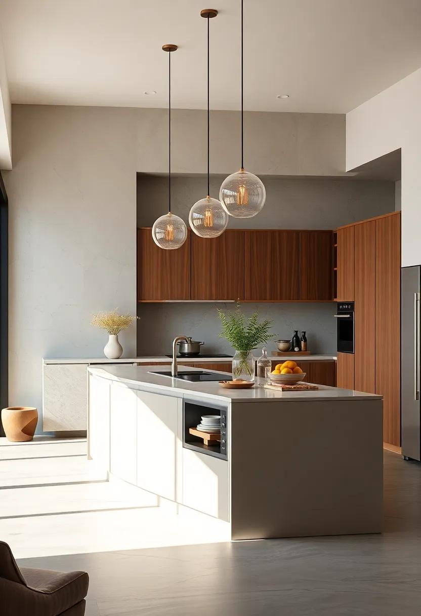 Discover​ a multifunctional kitchen ​island with⁢ integrated⁣ electrical outlets and hidden ‍compartments for kitchen gadgets, blending ⁤utility ⁤with style