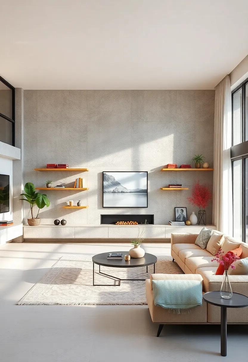 Floating Shelves: Install minimalist floating shelves for lightweight display options that maintain open sightlines and reduce visual ​weight