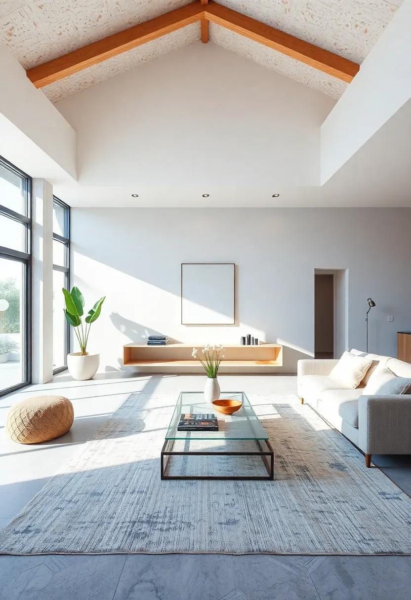 Area Rugs: Define spaces within the ​open floor plan using area​ rugs, ⁢opting for simple patterns or solid colors to enhance⁣ cohesion
