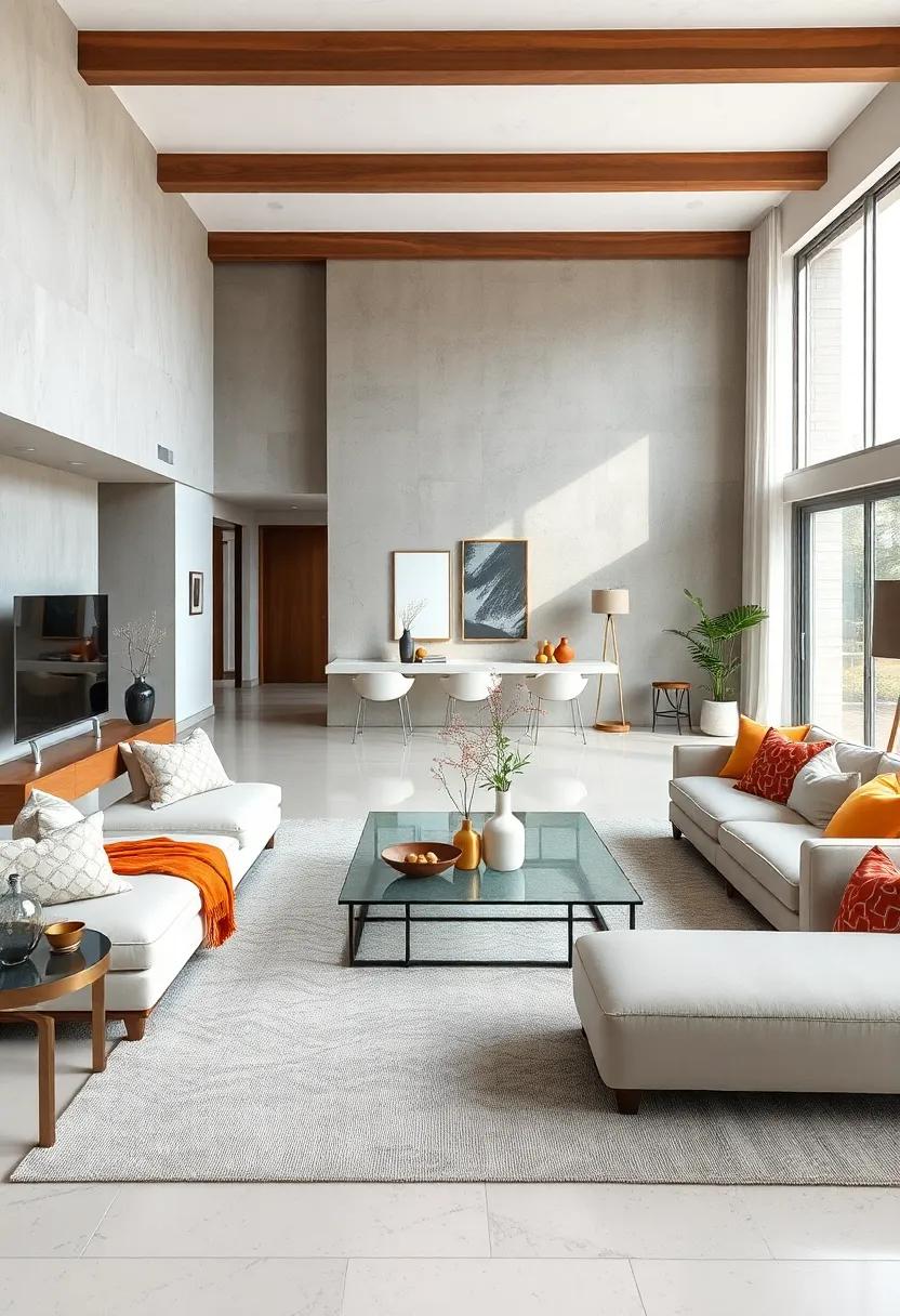 Glass Accents: Incorporate glass coffee⁤ tables ⁣or decor pieces ‍to maintain an airy⁤ feel, allowing the room to breathe