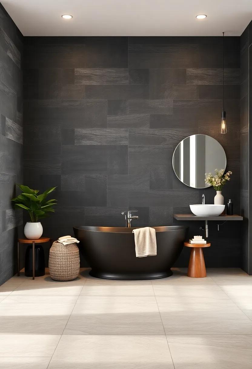 Bold Black Slate: Explore the dramatic impact of black slate tiles, adding sophistication and depth to contemporary and traditional ​spaces alike